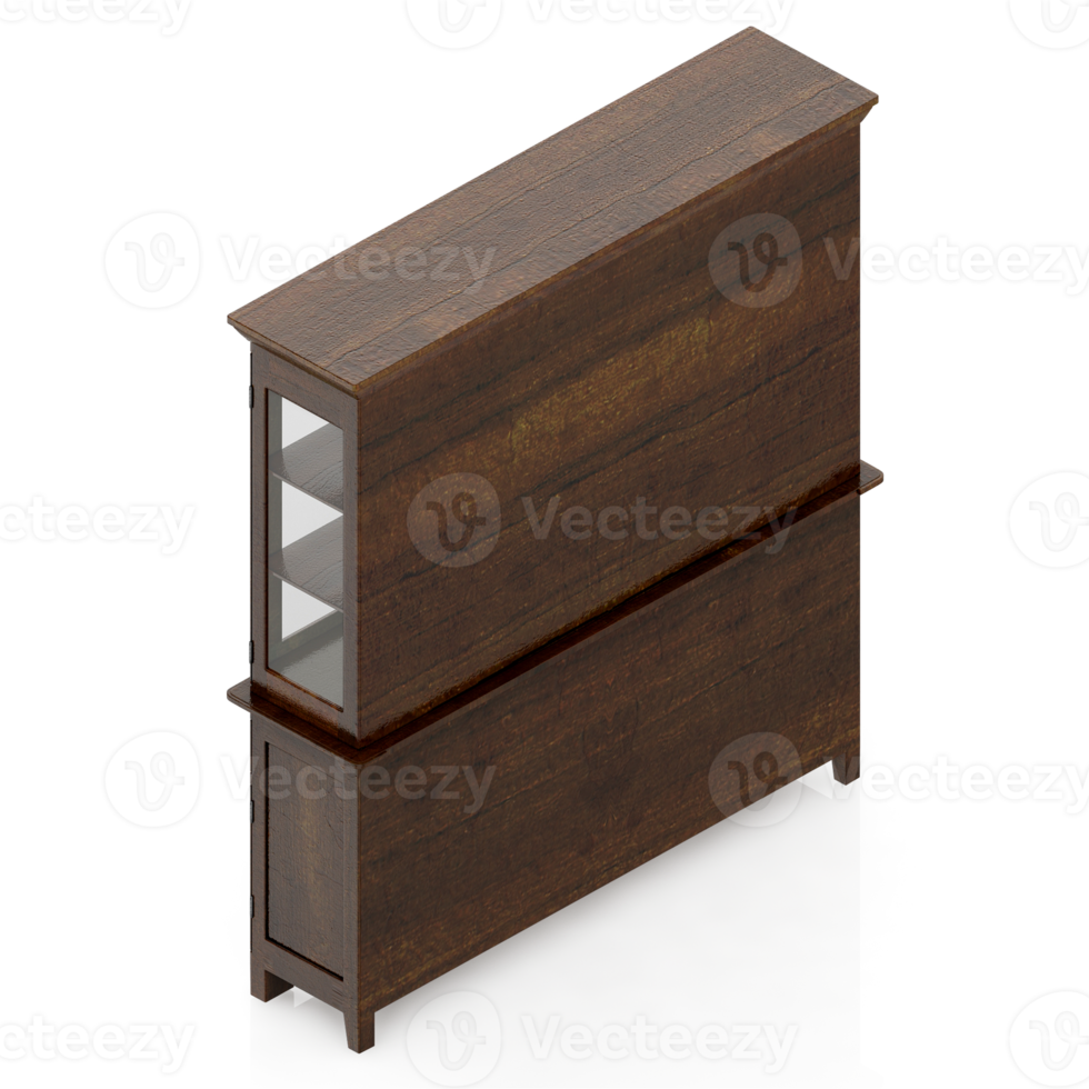 Isometric Cabinet 3D render png