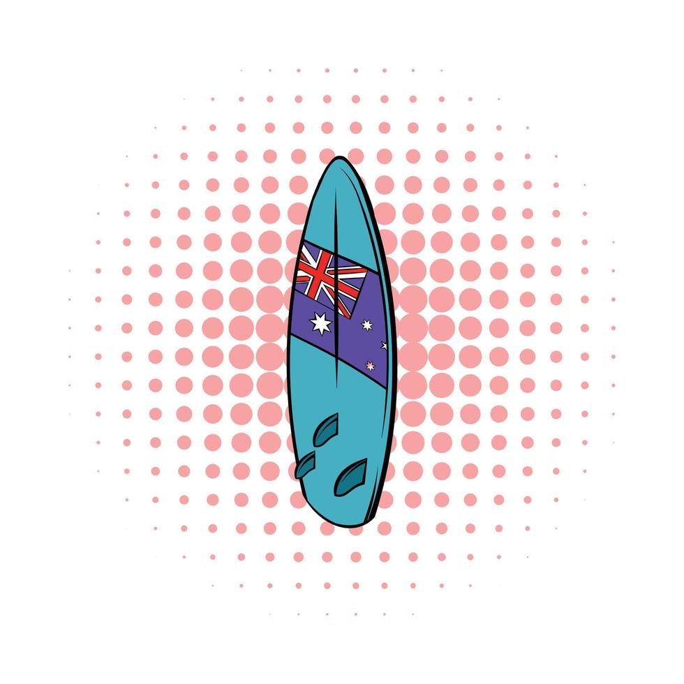 Surfboard icon in comics style vector