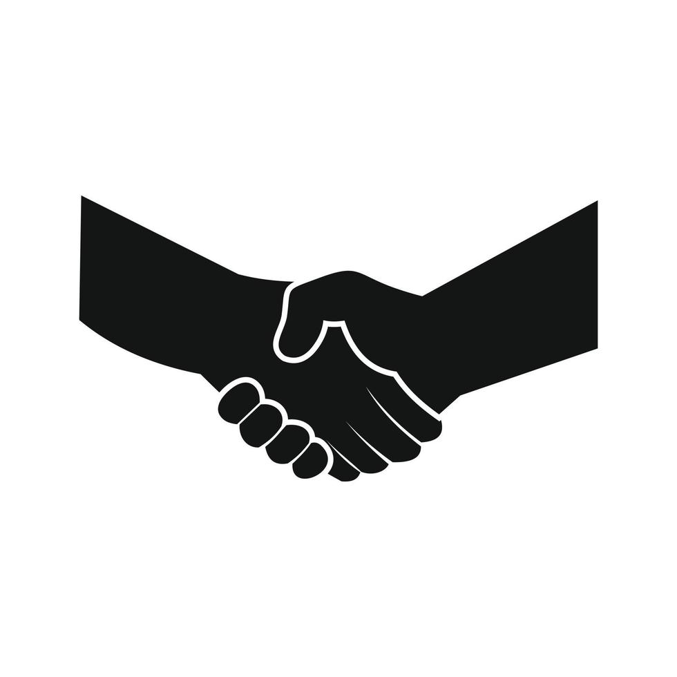 Handshake black simple icon vector