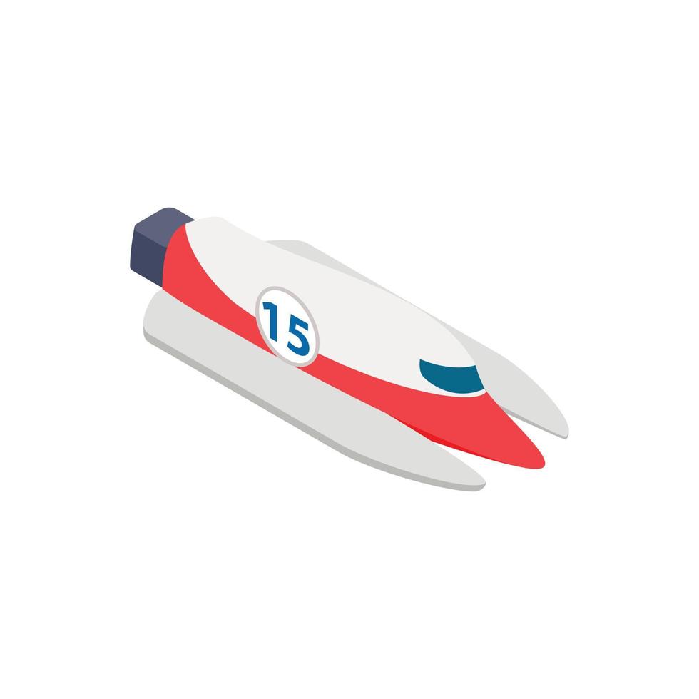 Speed boat isometric 3d icon vector