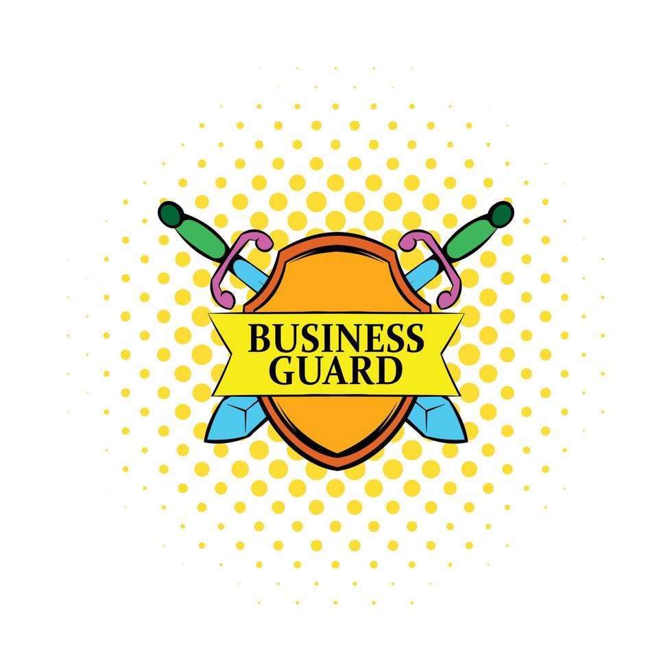 Business guard icon, comics style vector