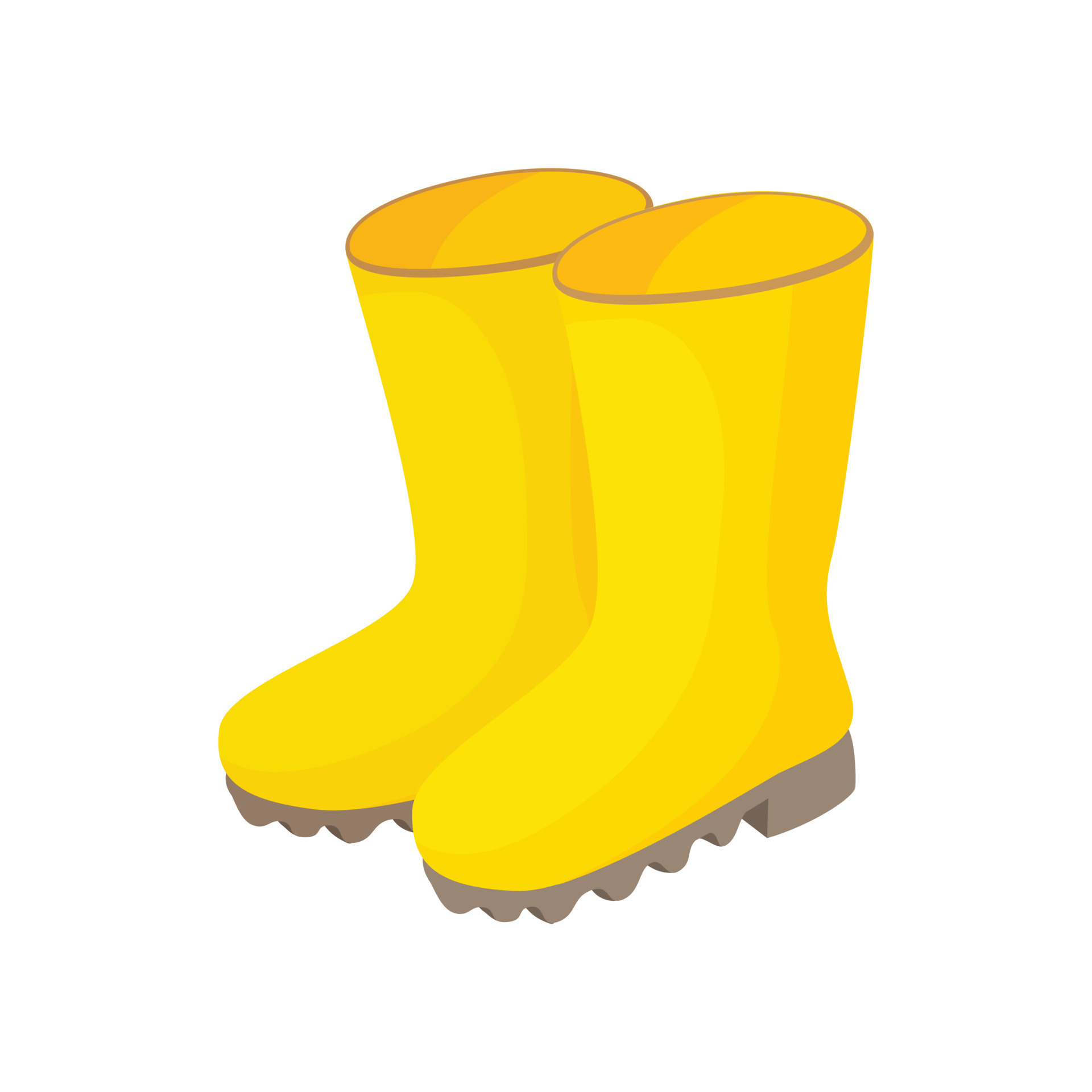 Rama rima De trato fácil icono de botas de goma amarillas, estilo de dibujos animados 14165453  Vector en Vecteezy