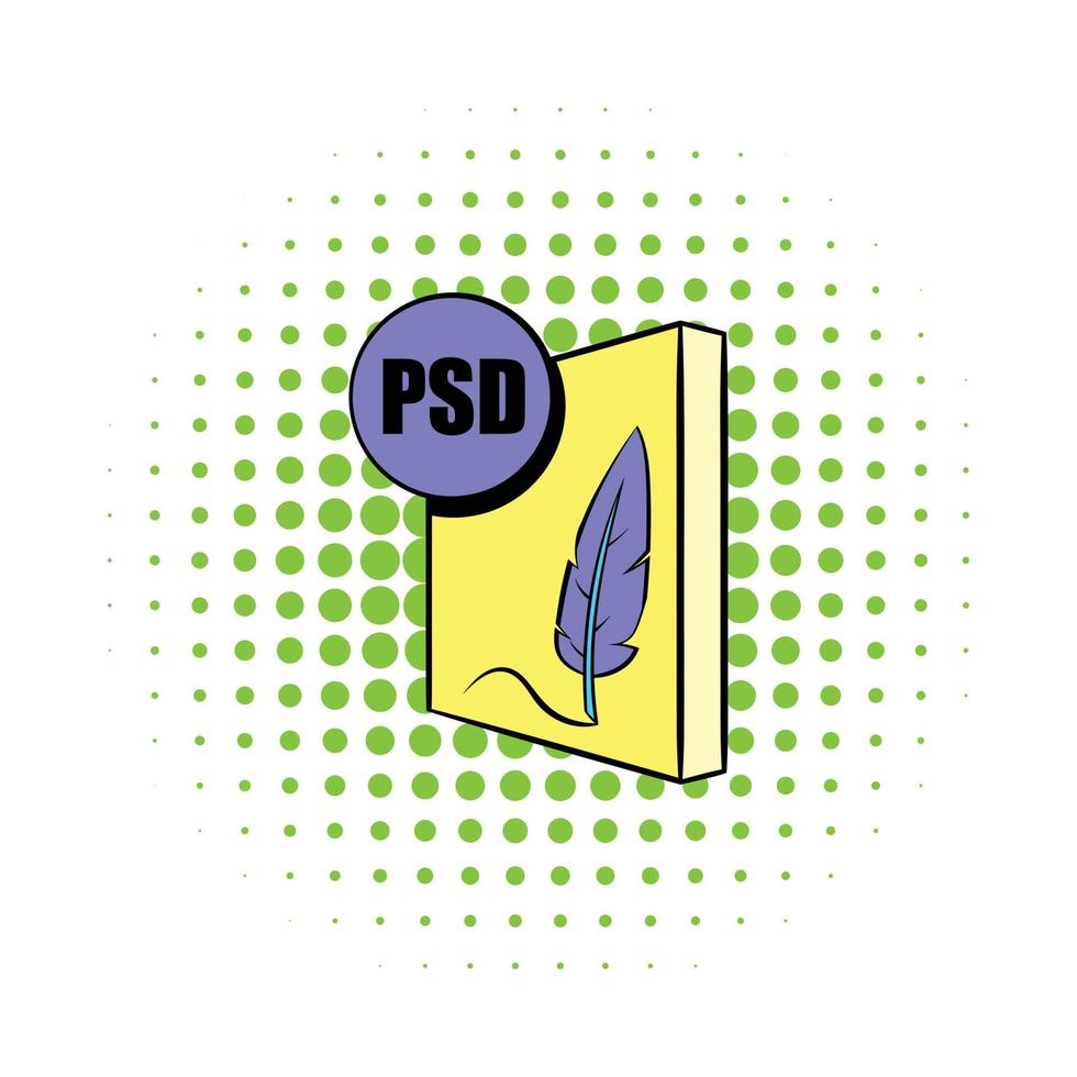 PSD file icon in comics style vector