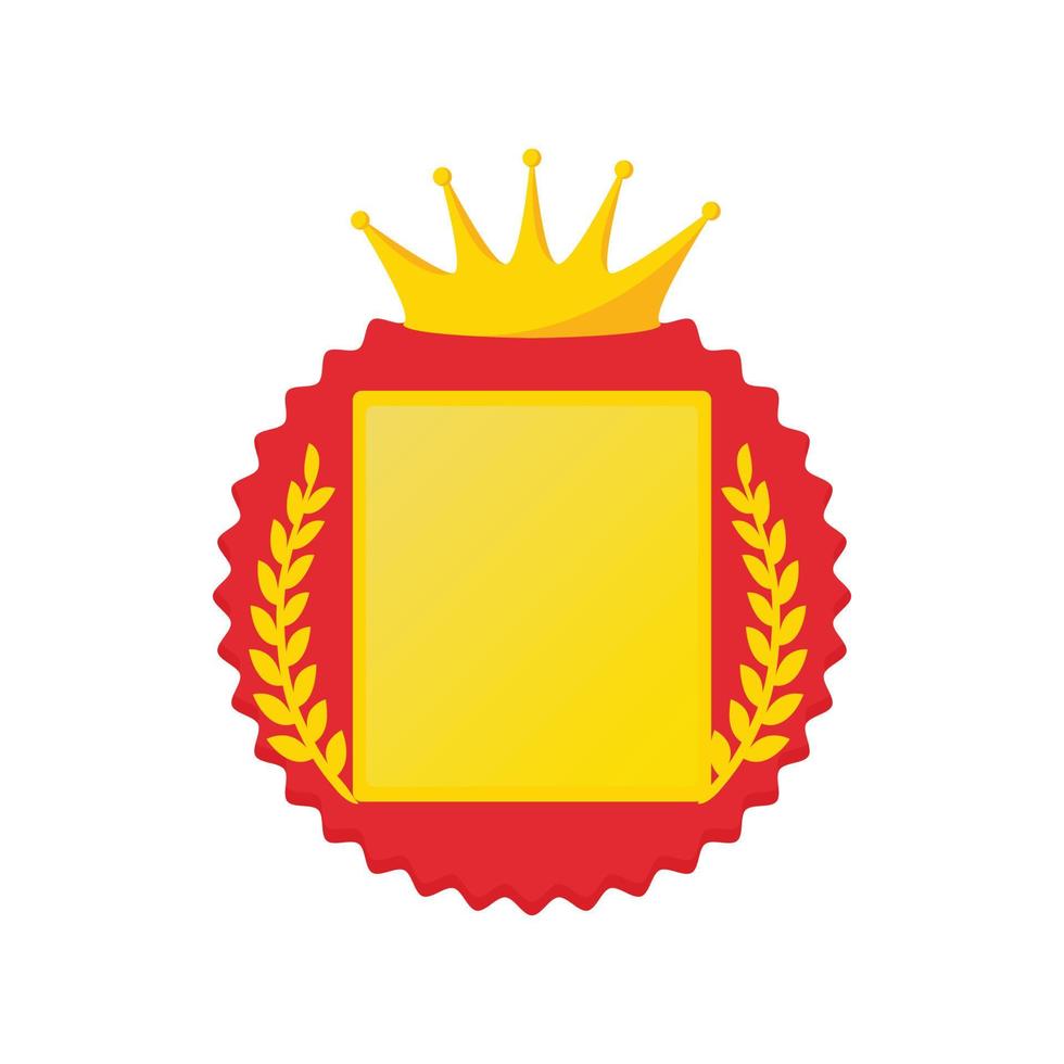 Award rosette with crown and laurel icon vector