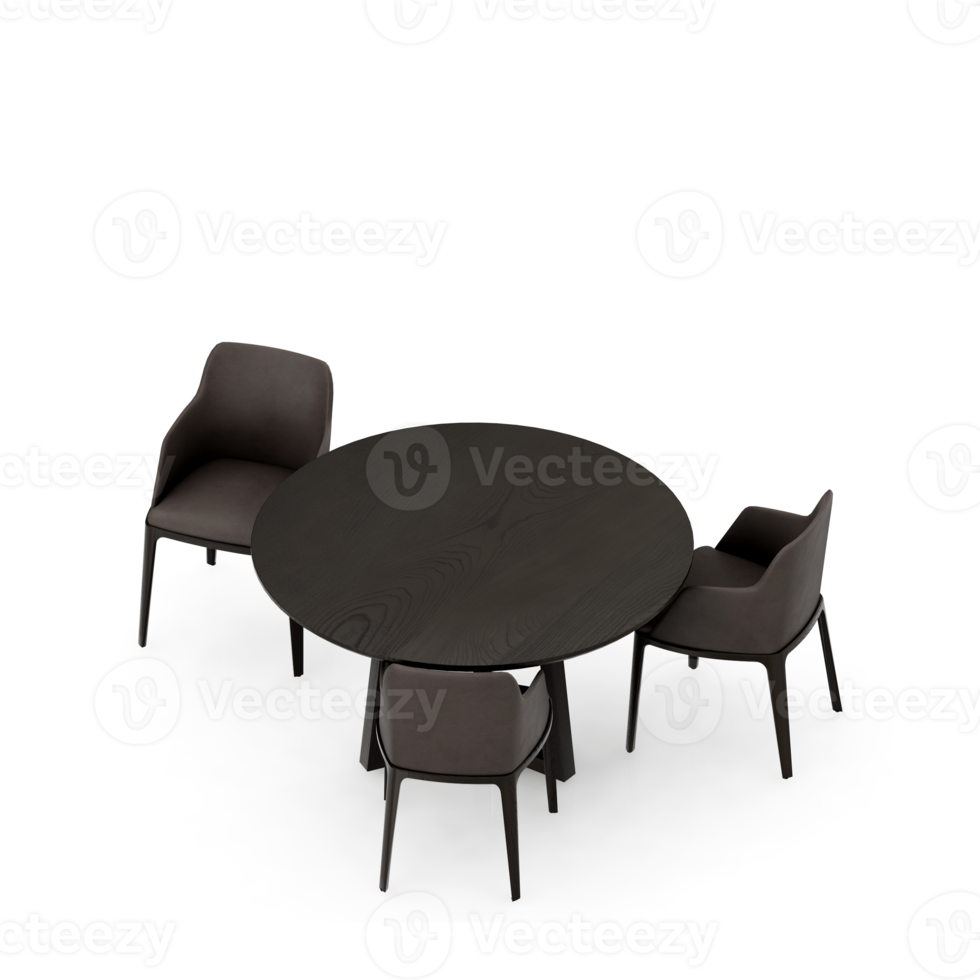 Isometric Table Set 3D render png