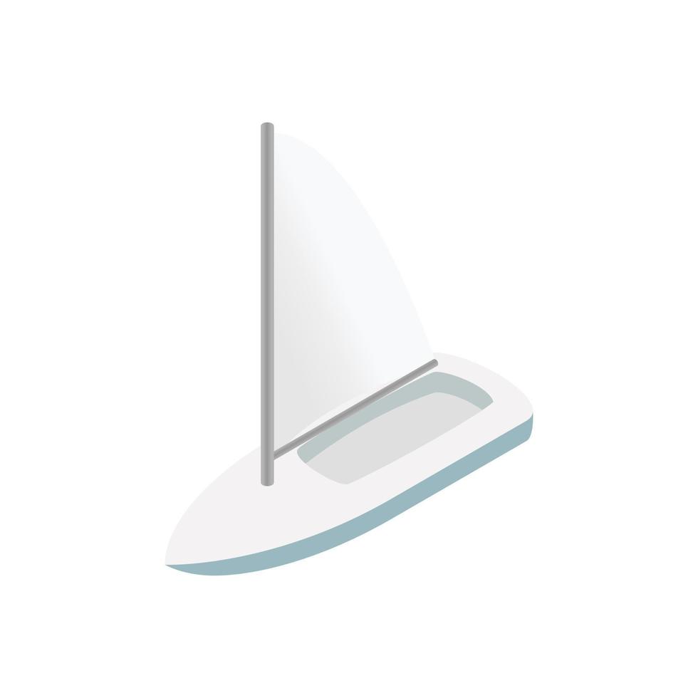 velero, yate, isométrico, 3d, icono vector