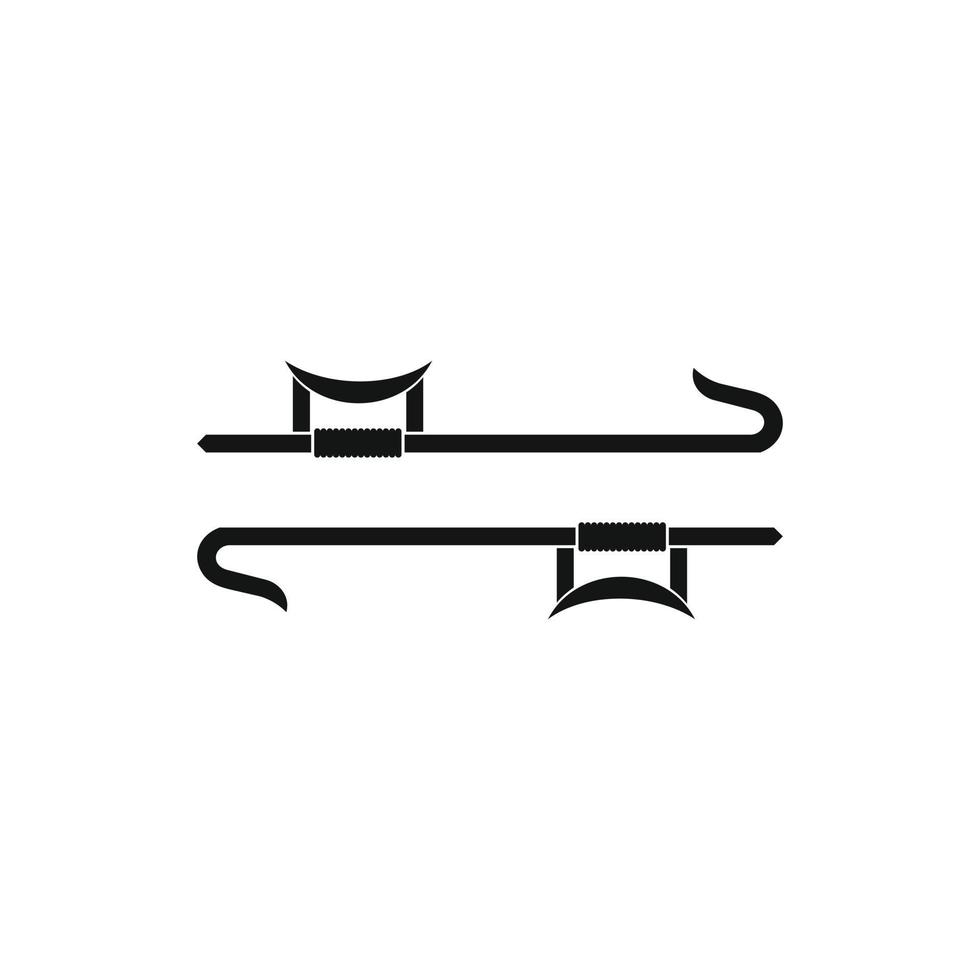 Ninja weapon black simple icon vector