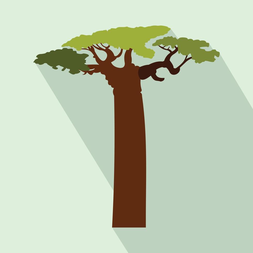 Baobab tree icon, flat style vector