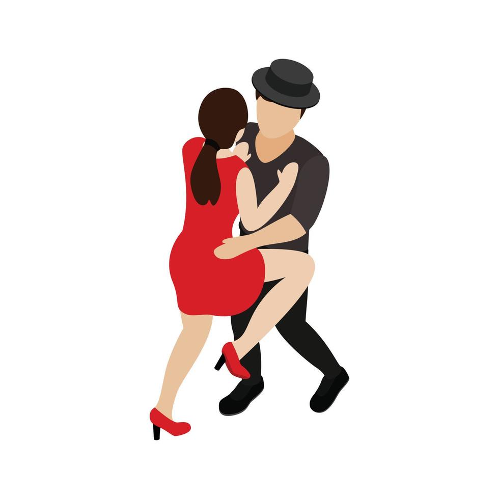 Tango dancers icon, isometric 3d style vector