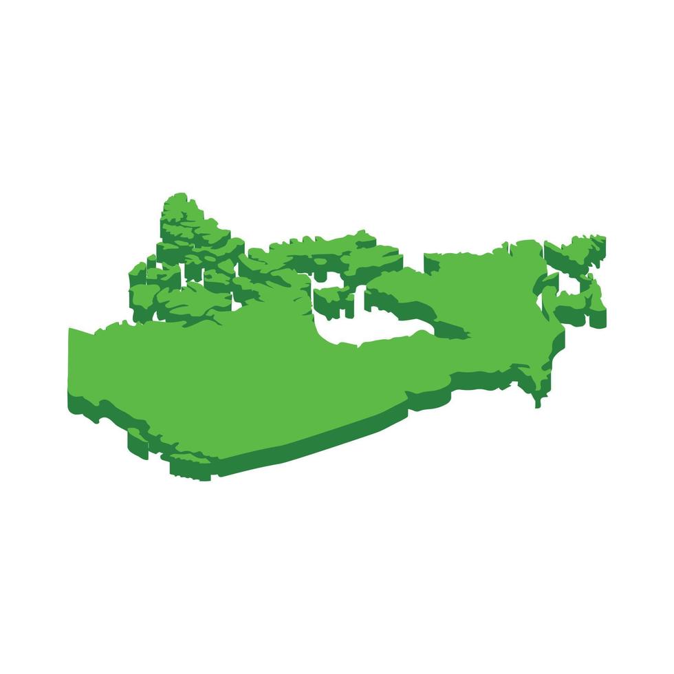 icono de mapa de canadá, estilo 3d isométrico vector