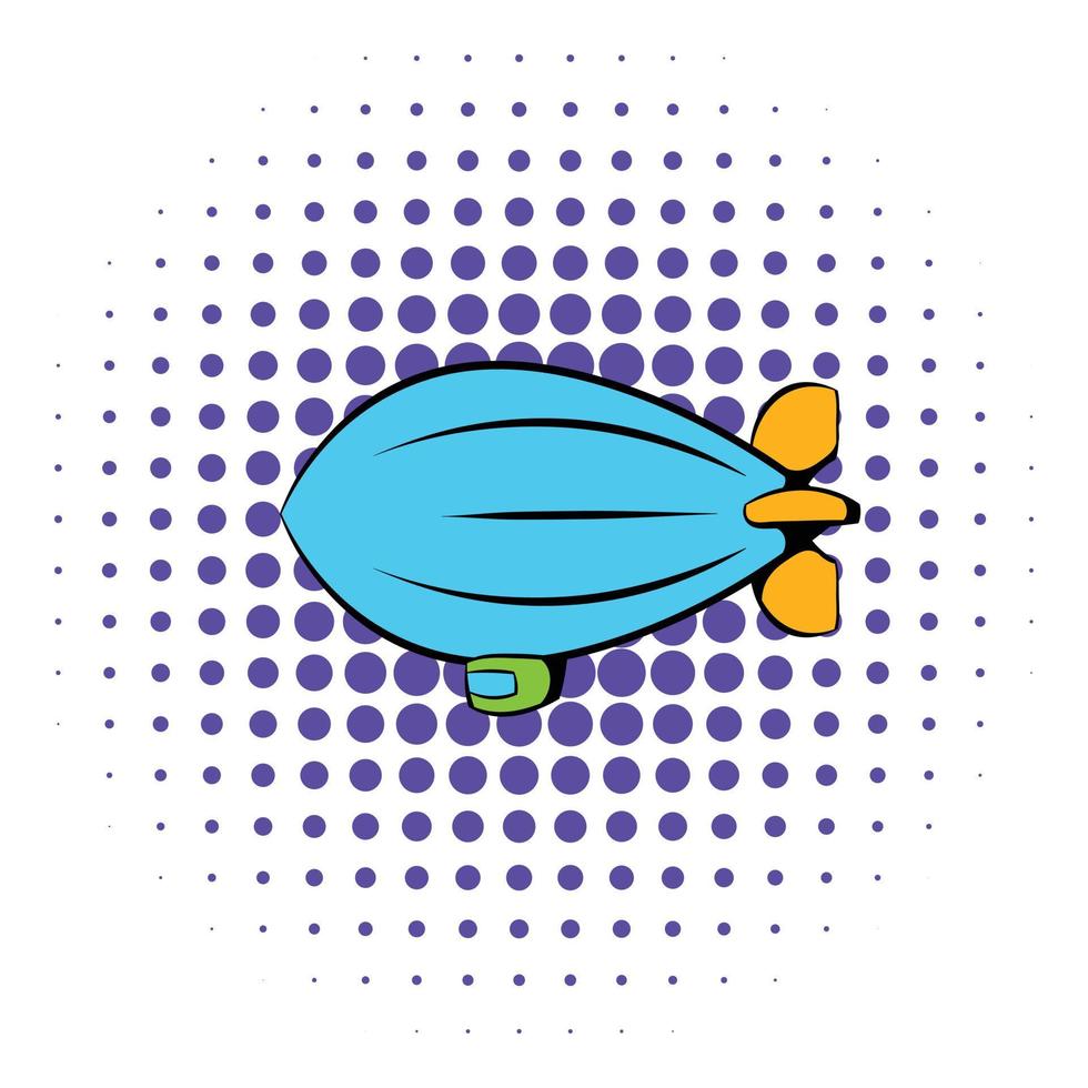 icono de dirigible, estilo comics vector