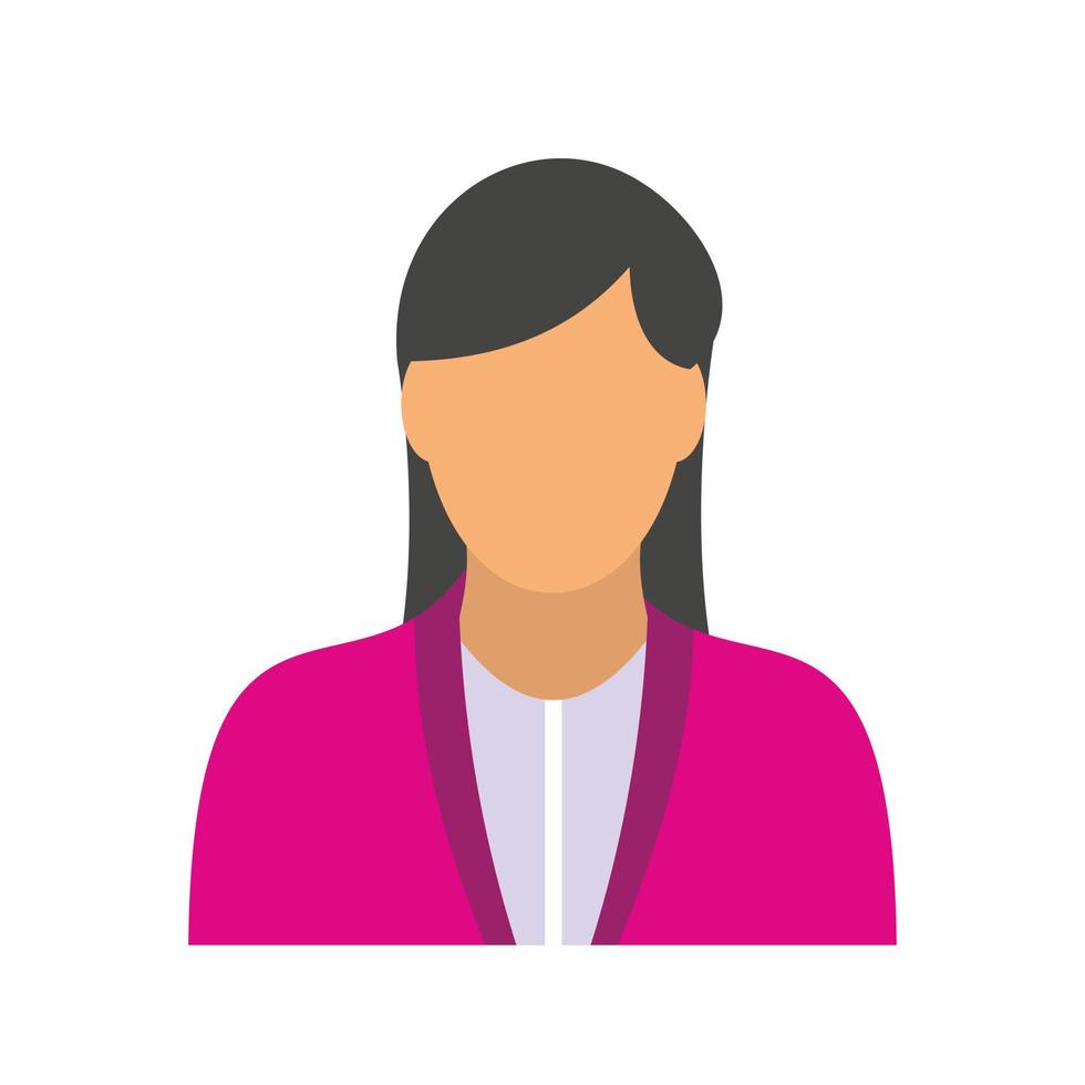 New girl avatar icon vector