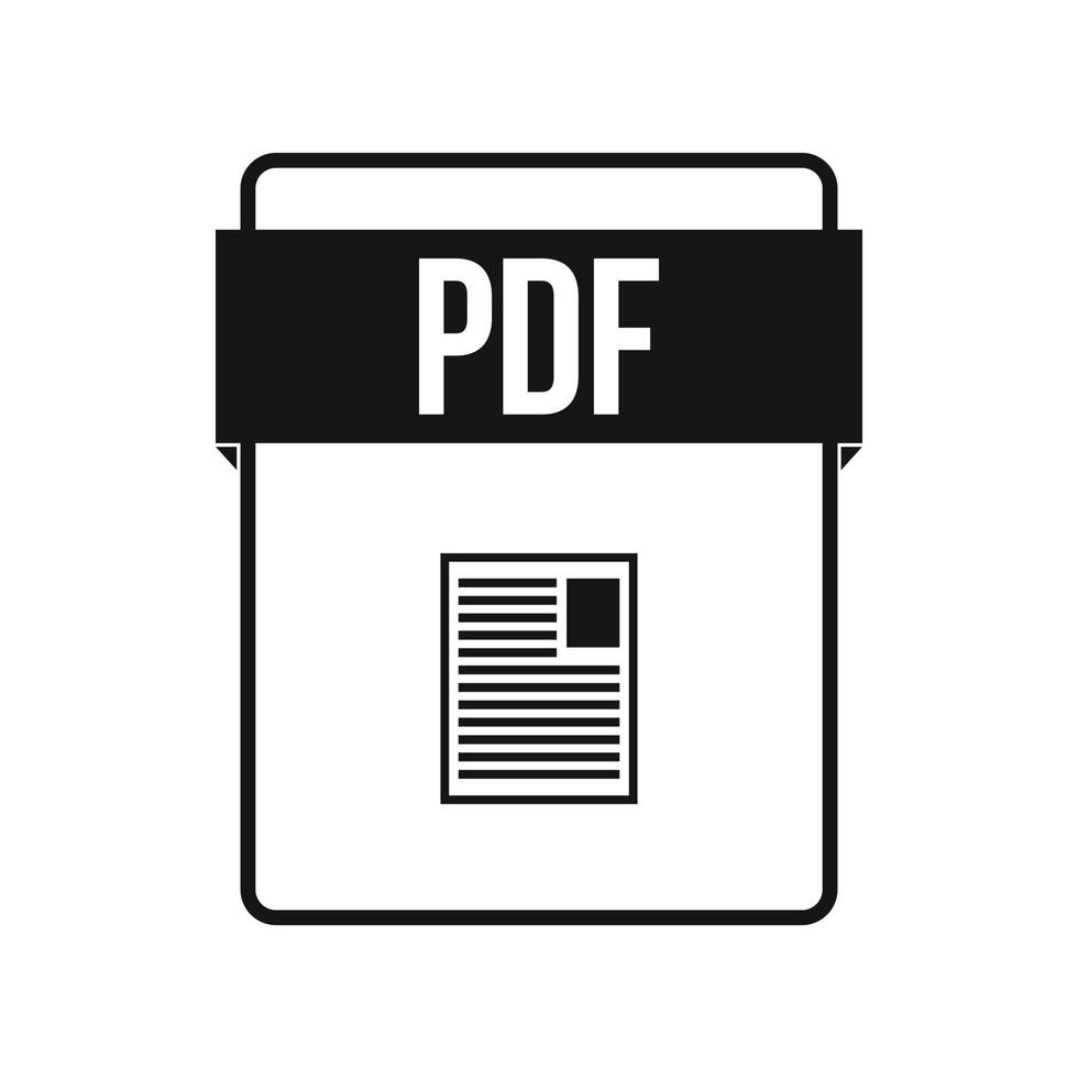 icono de archivo pdf, estilo simple vector