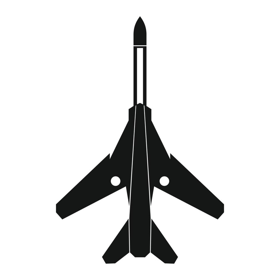 Fighter jet icon, simple style vector