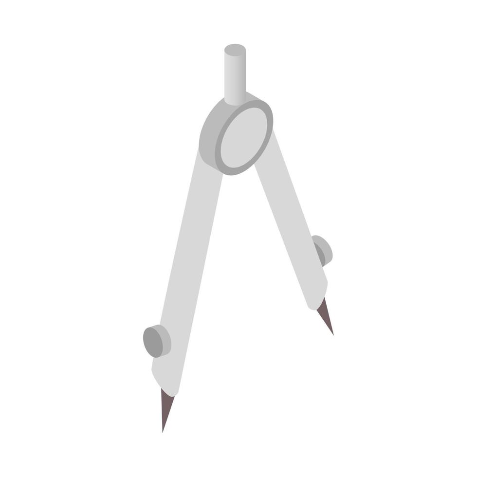 icono de herramienta de brújula en estilo isométrico 3d vector