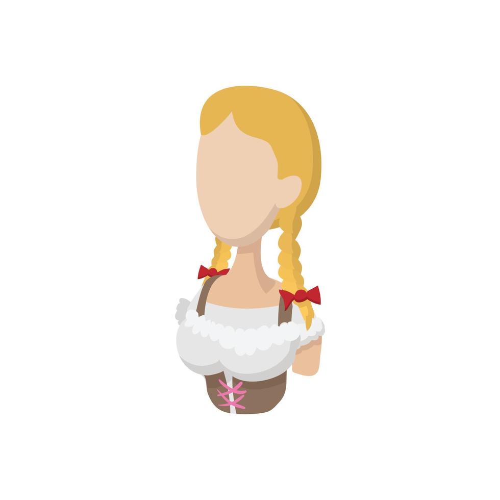 Girl in traditional Bavarian costume icon vector