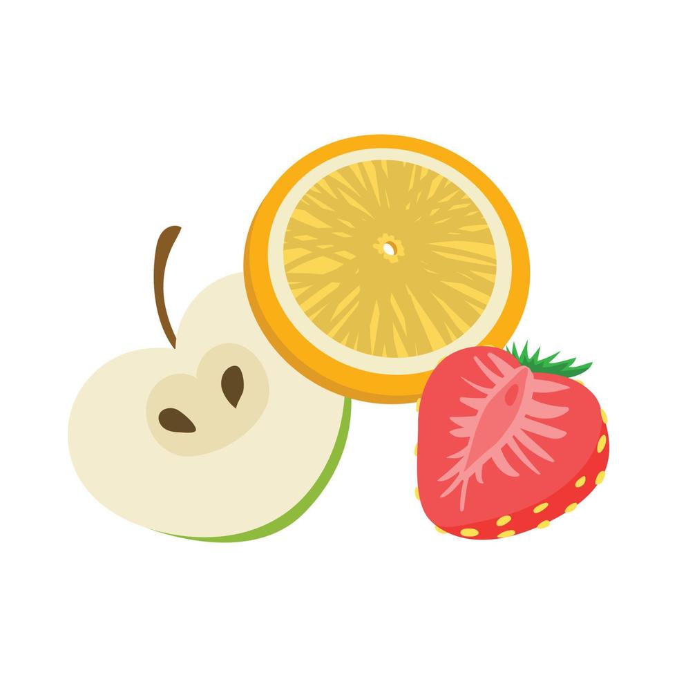 Fruit flavor icon, cartoon style vector