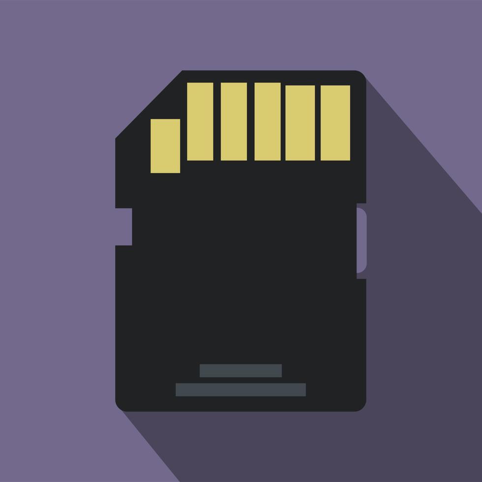 SD memory card icon, flat style vector