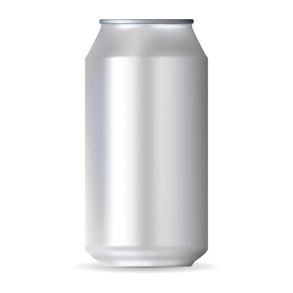 Realistic white aluminum can vector
