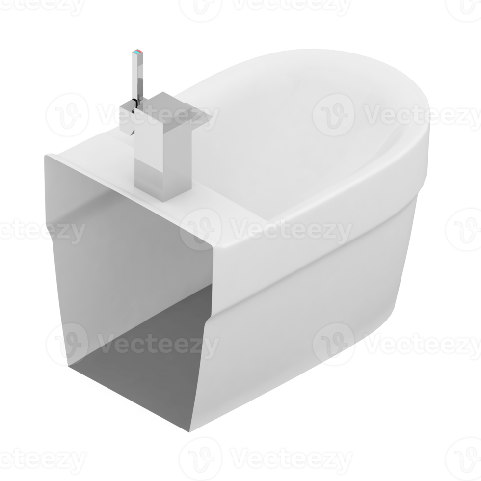 isometrico bagno elementi 3d isolato rendere png