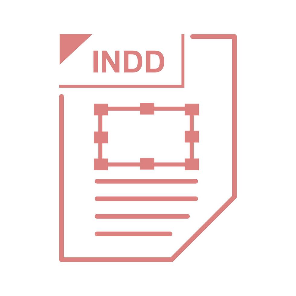 INDD file icon, cartoon style vector