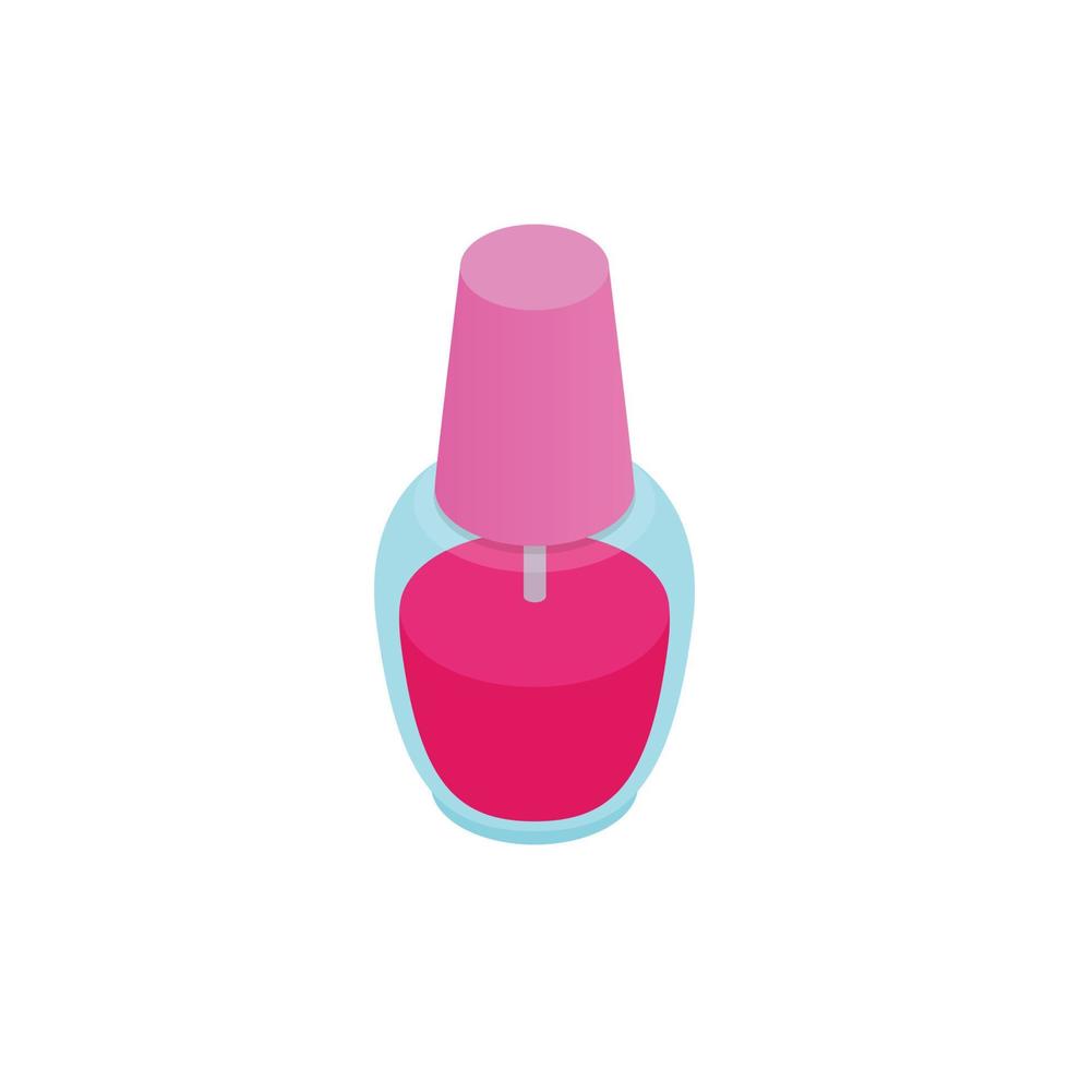 icono de esmalte de uñas, estilo 3d isométrico vector