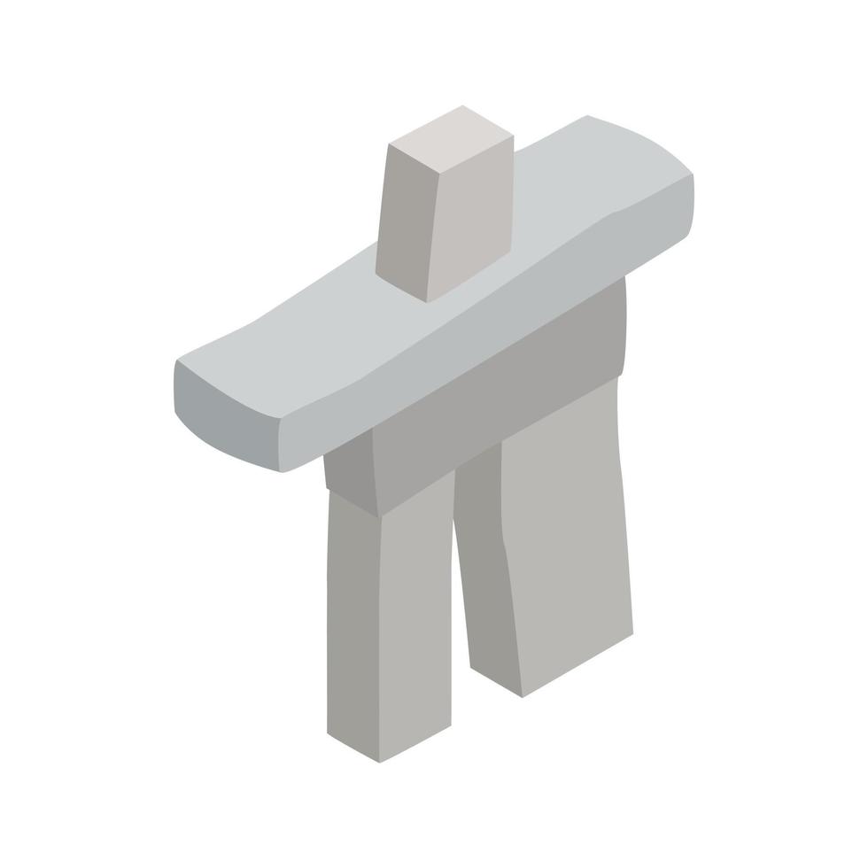 Inukshuk in Canada icon, isometric 3d style vector