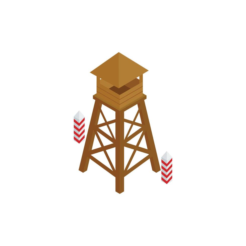 Guard tower icon, isometric 3d style vector