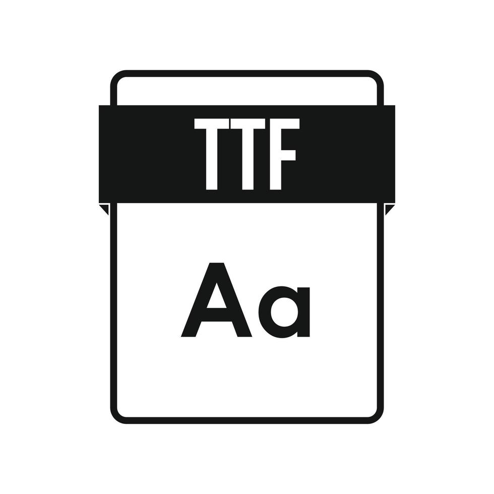 icono de archivo ttf, estilo simple vector