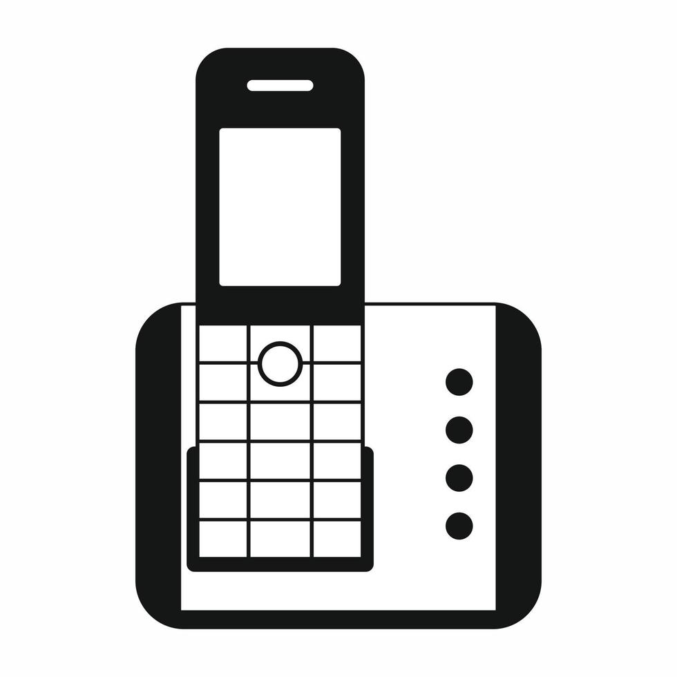 icono de teléfono inalámbrico, estilo simple vector