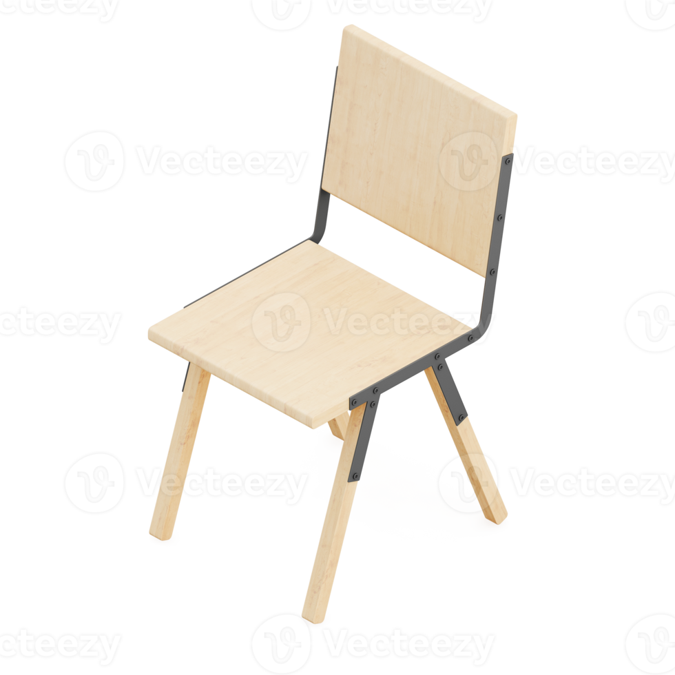 Isometric Chair 3D isolated rendering png