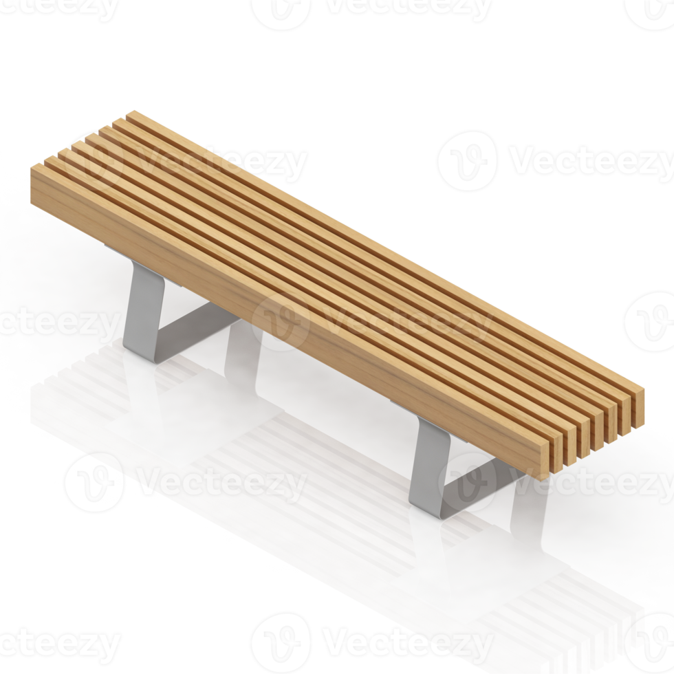 banc isométrique rendu 3d png