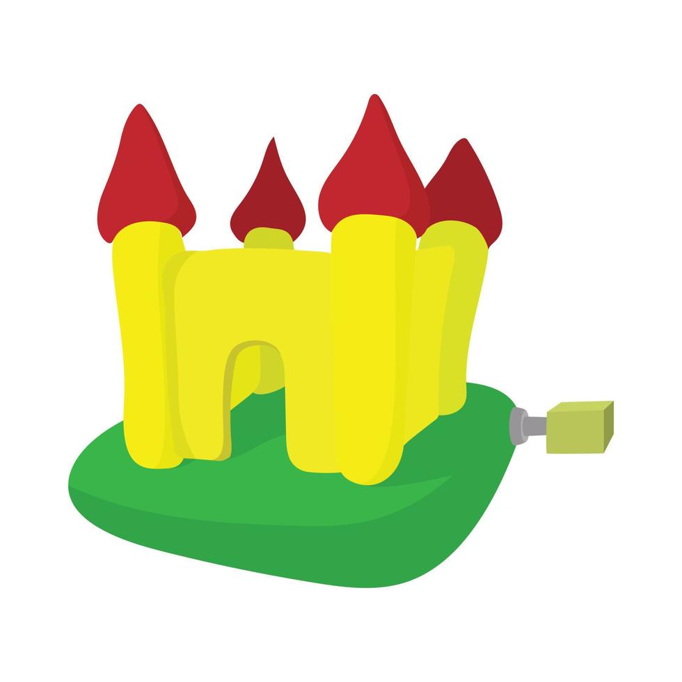 Inflatable trampoline castle cartoon icon vector