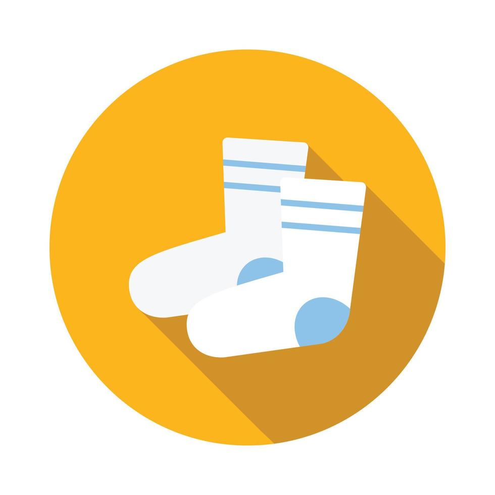 Pair of white sock icon, flat style vector