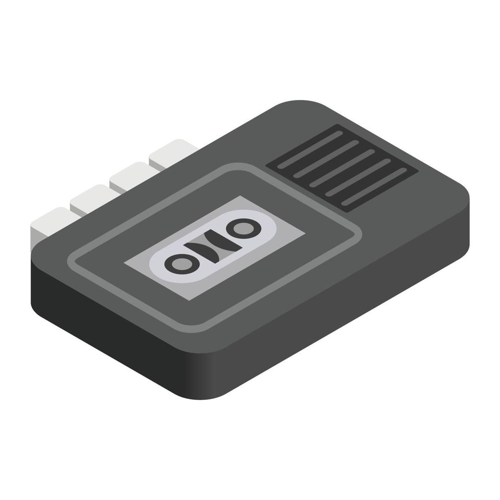 Retro dictaphone isometric 3d icon vector