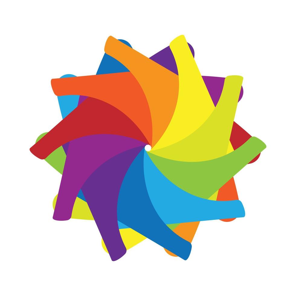 icono de círculo abstracto multicolor, estilo de dibujos animados vector