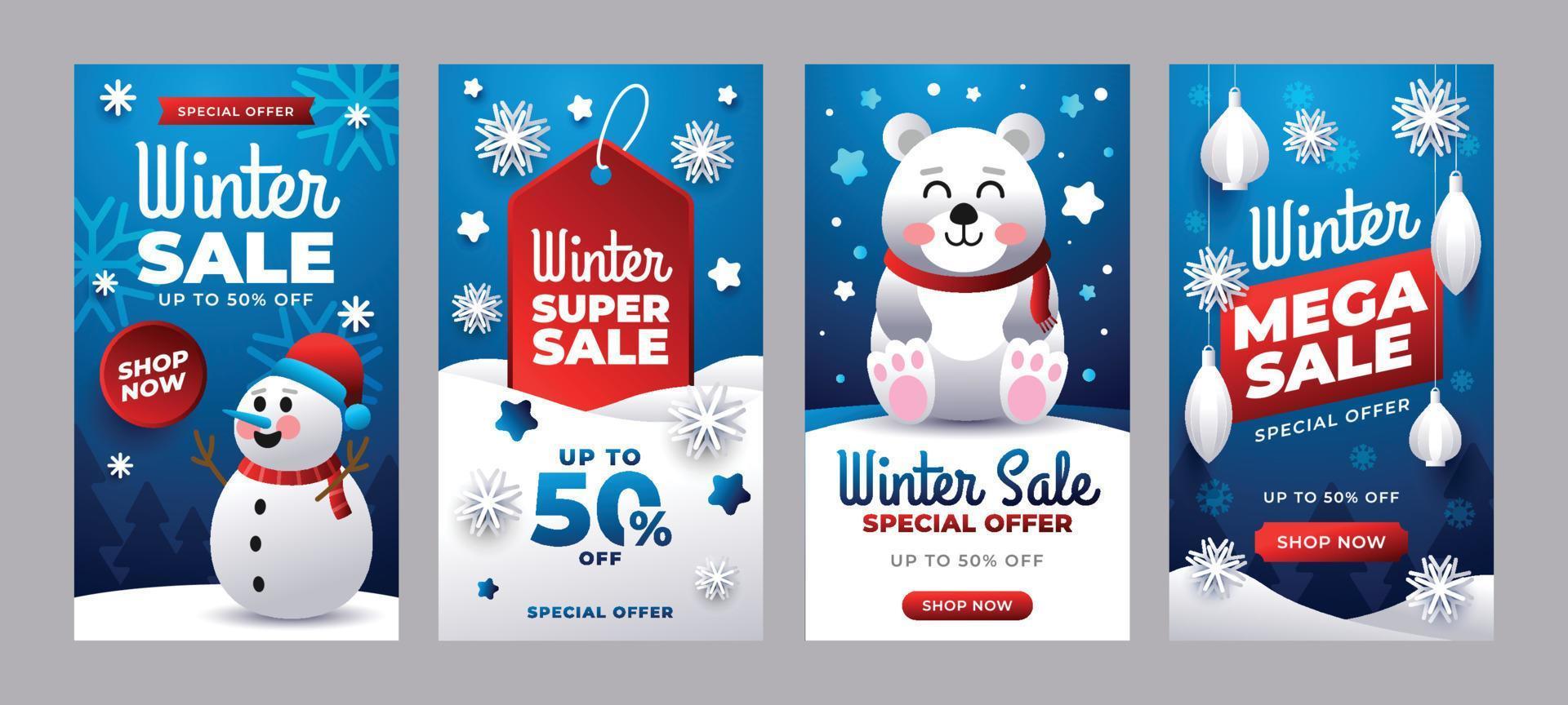 Winter Sale Social Media Post vector