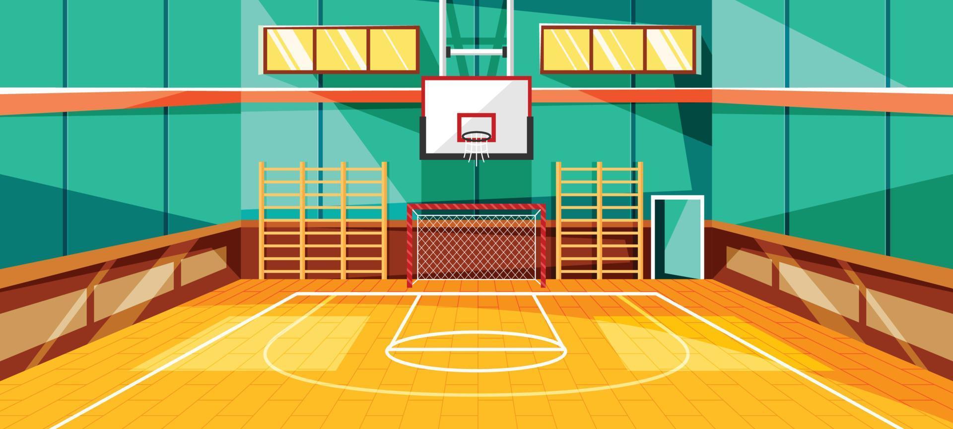 Indoor Basketball Court Background vector