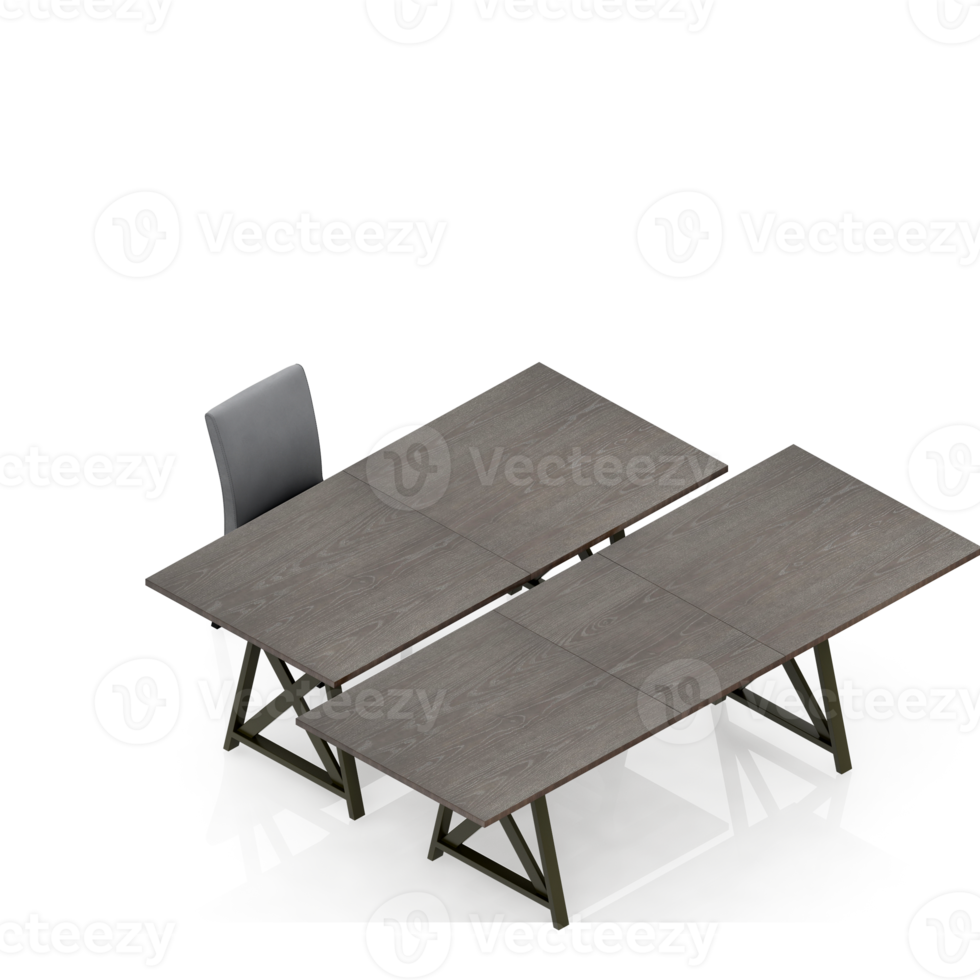 Isometric Table 3D render png