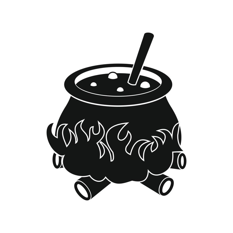 Cauldron with potion icon vector