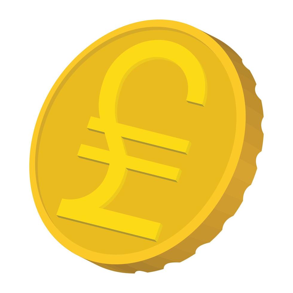 Gold coin with Italian Lira sign icon vector