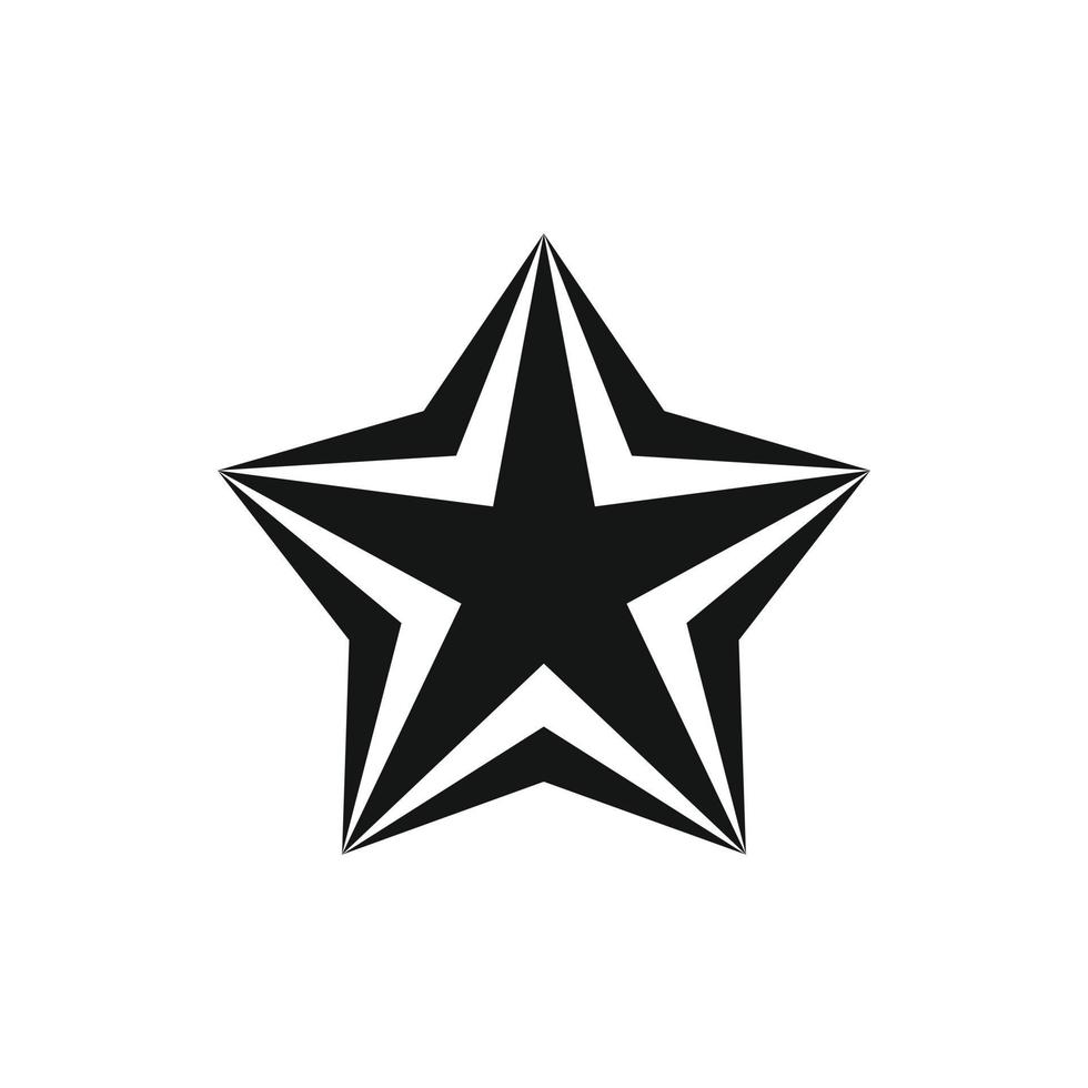 Star icon, simple style vector