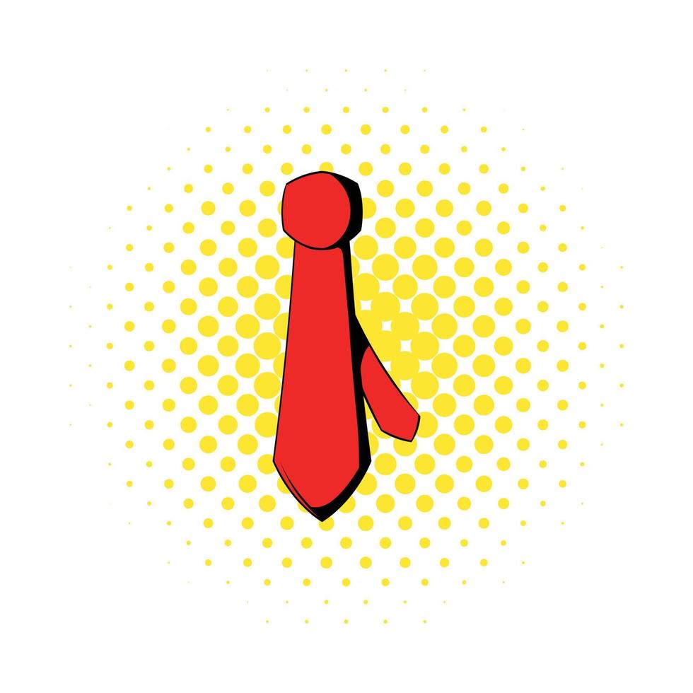 icono de corbata roja, estilo comics vector