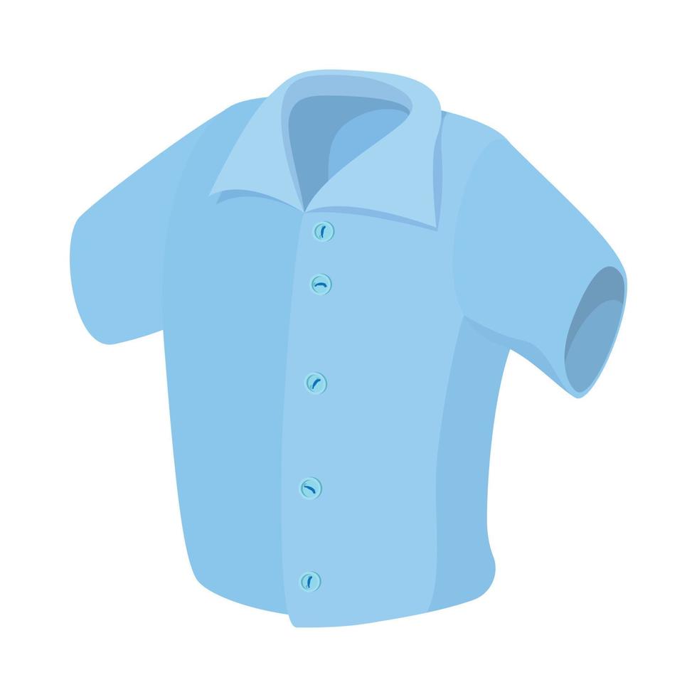 Short sleeved men shirt icon, cartoon style vector