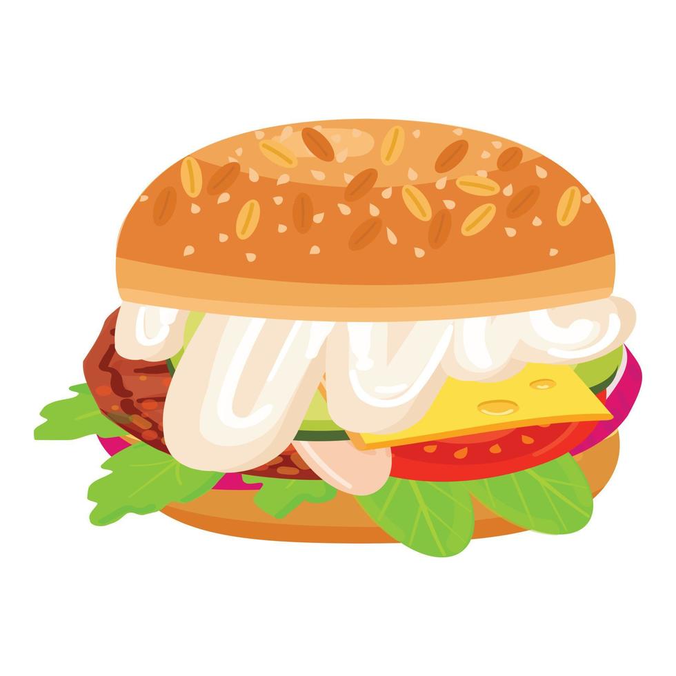 Sauce burger icon cartoon vector. Cheese bun vector