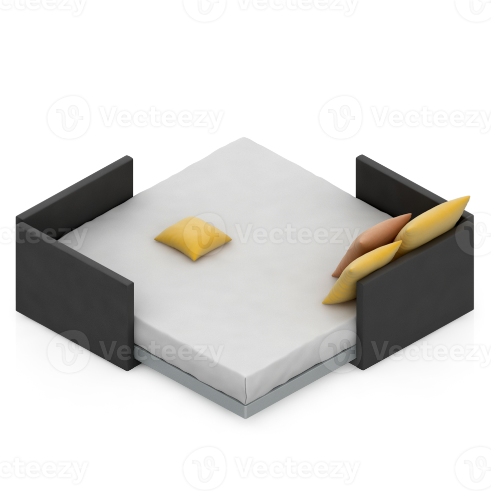 isometrisk sovrum 3d framställa png