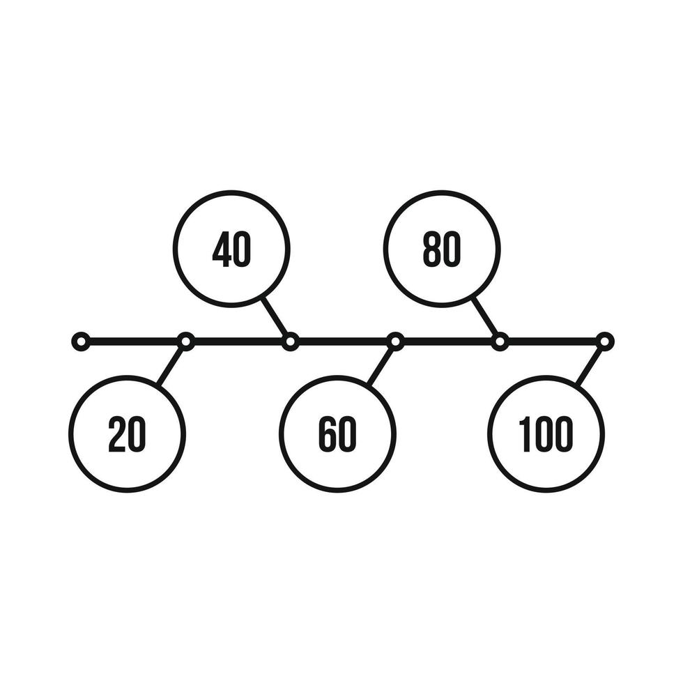diagrama de flujo, icono de esquema, estilo simple vector