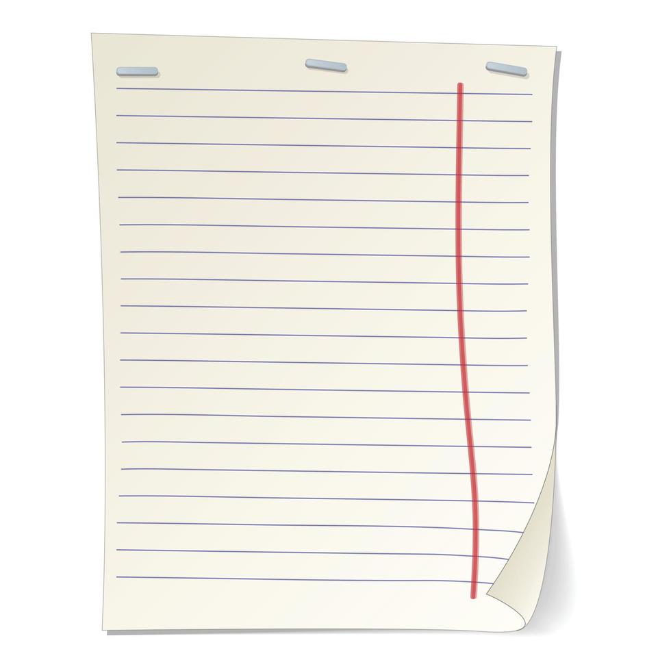 Stripped notebook paper cartoon illustration vector