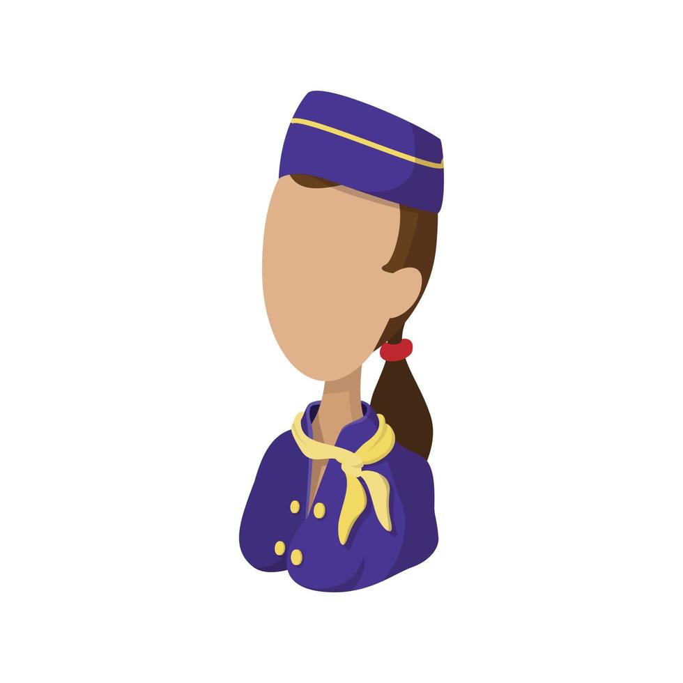 Stewardess cartoon icon vector
