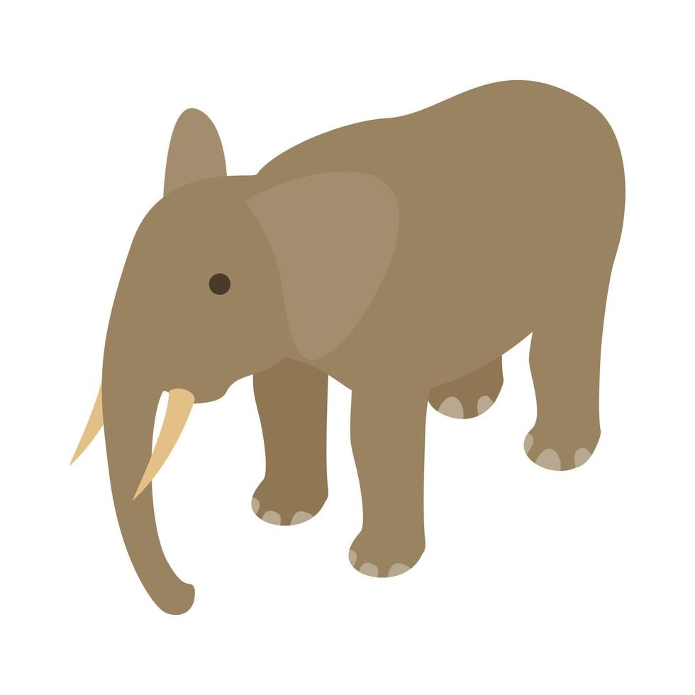 Elephant icon, isometric 3d style vector